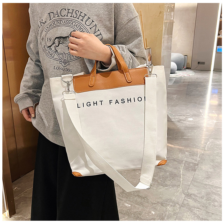 大容量キャンバストート ショルダーバッグ 肩掛け対応 帆布素材