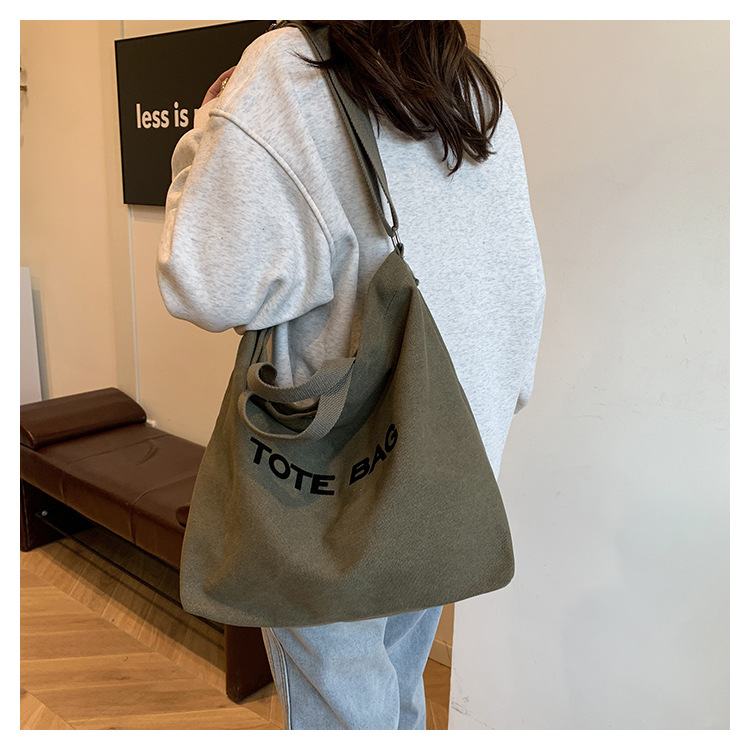 キャンバストート シンプルメッセージ 2wayバッグ