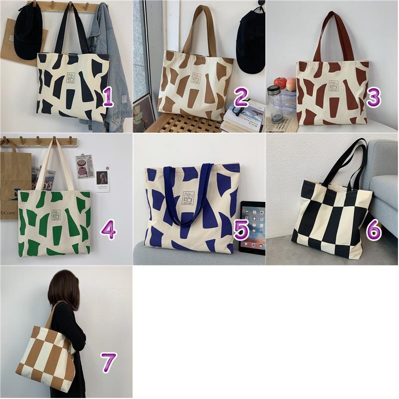 レディース幾何学模様キャンバストートバッグ肩掛け