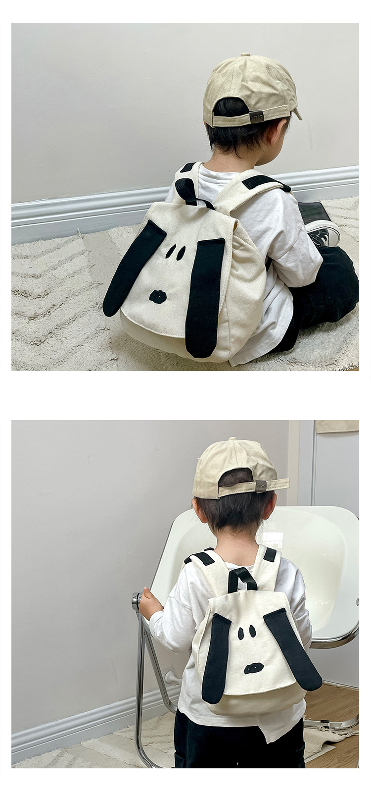 子供用犬デザインキャンバストートリュック