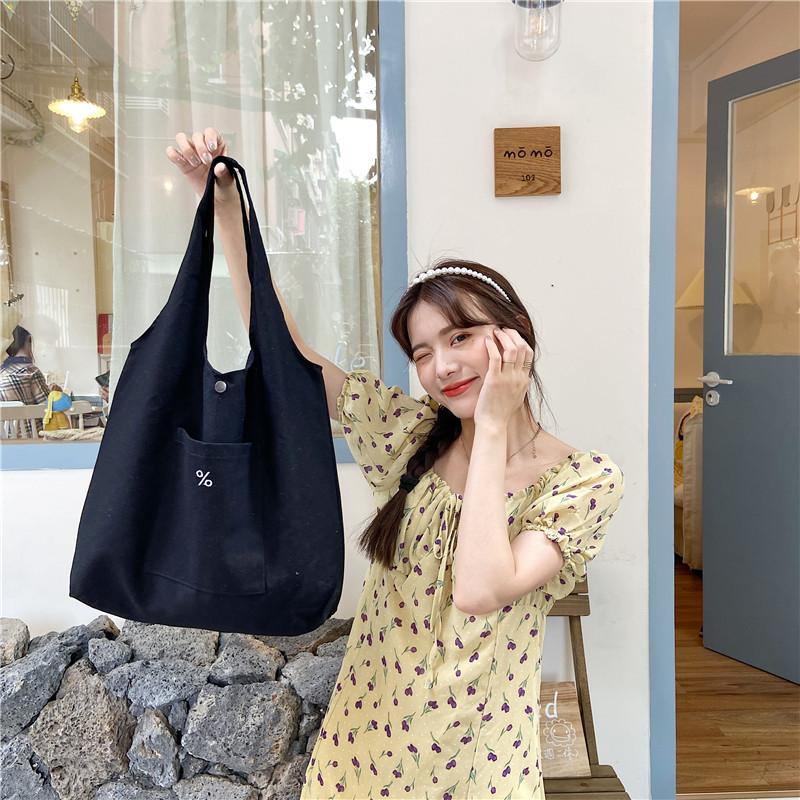 大容量キャンバストートバッグ ショルダー エコバッグ マザーズバッグ