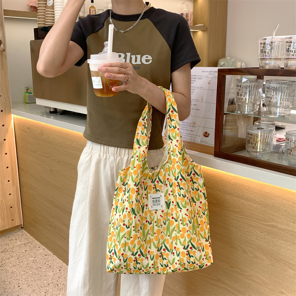 花柄キャンバストート おしゃれエコバッグ