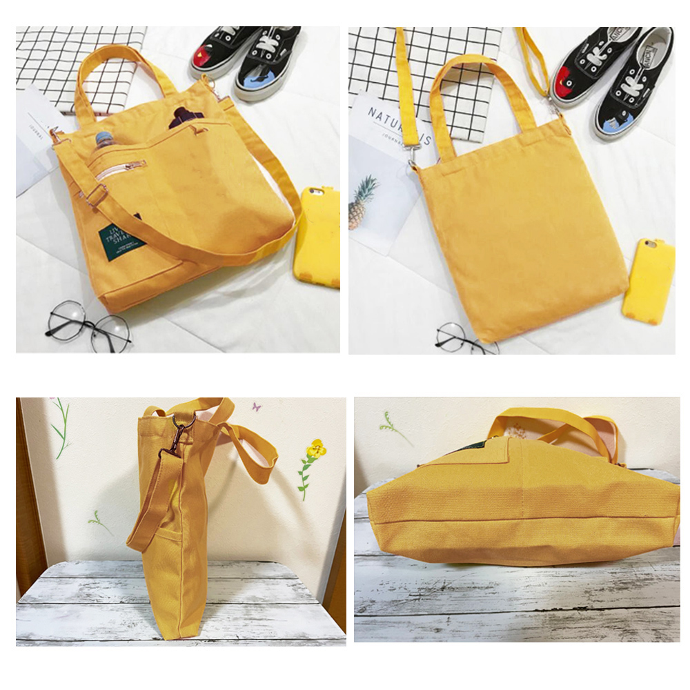 多機能ポケット付きキャンバストート 軽量二通り