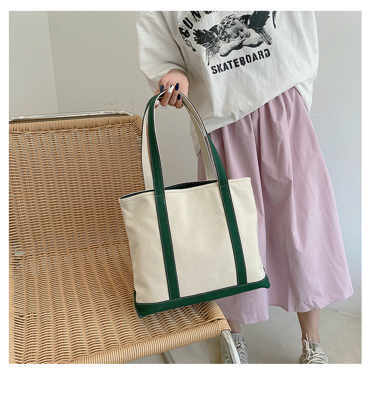 キャンバストート 縁取りデザイン 上品帆布トート