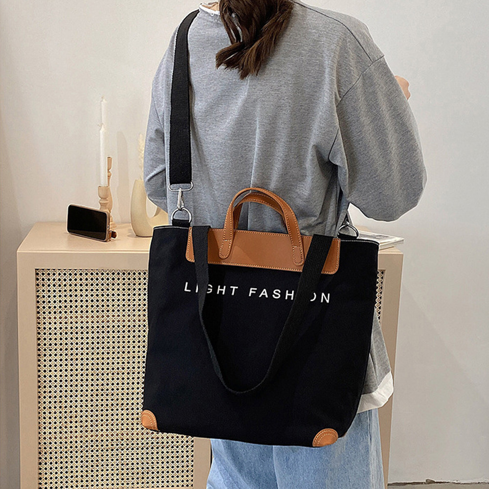 大容量キャンバストート肩かけバッグ