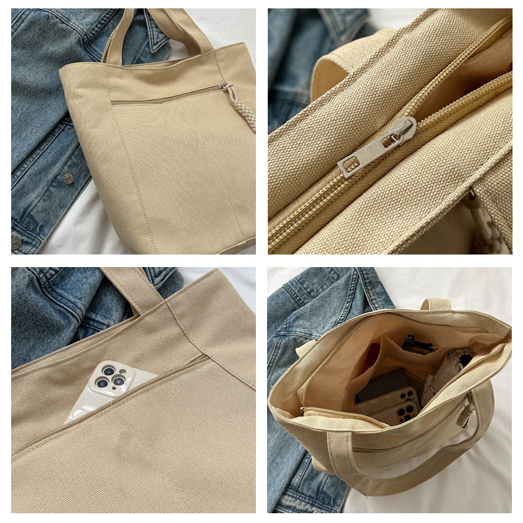 2024新作 大容量キャンバストートバッグ 肩掛け帆布