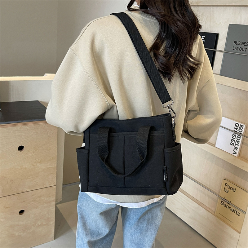 キャンバストート マルチポケット機能性ミニトート
