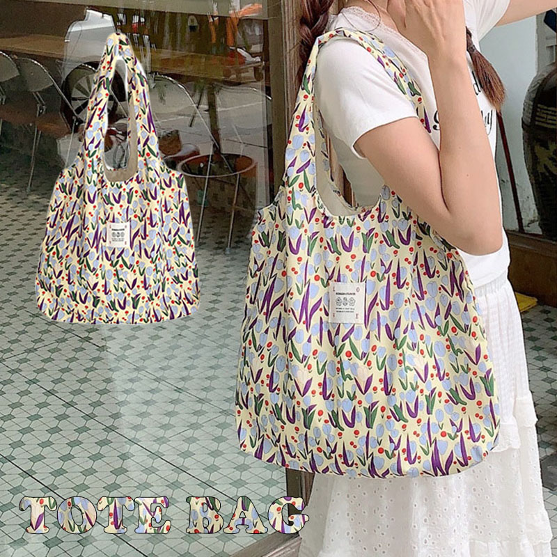 花柄キャンバストート おしゃれエコバッグ