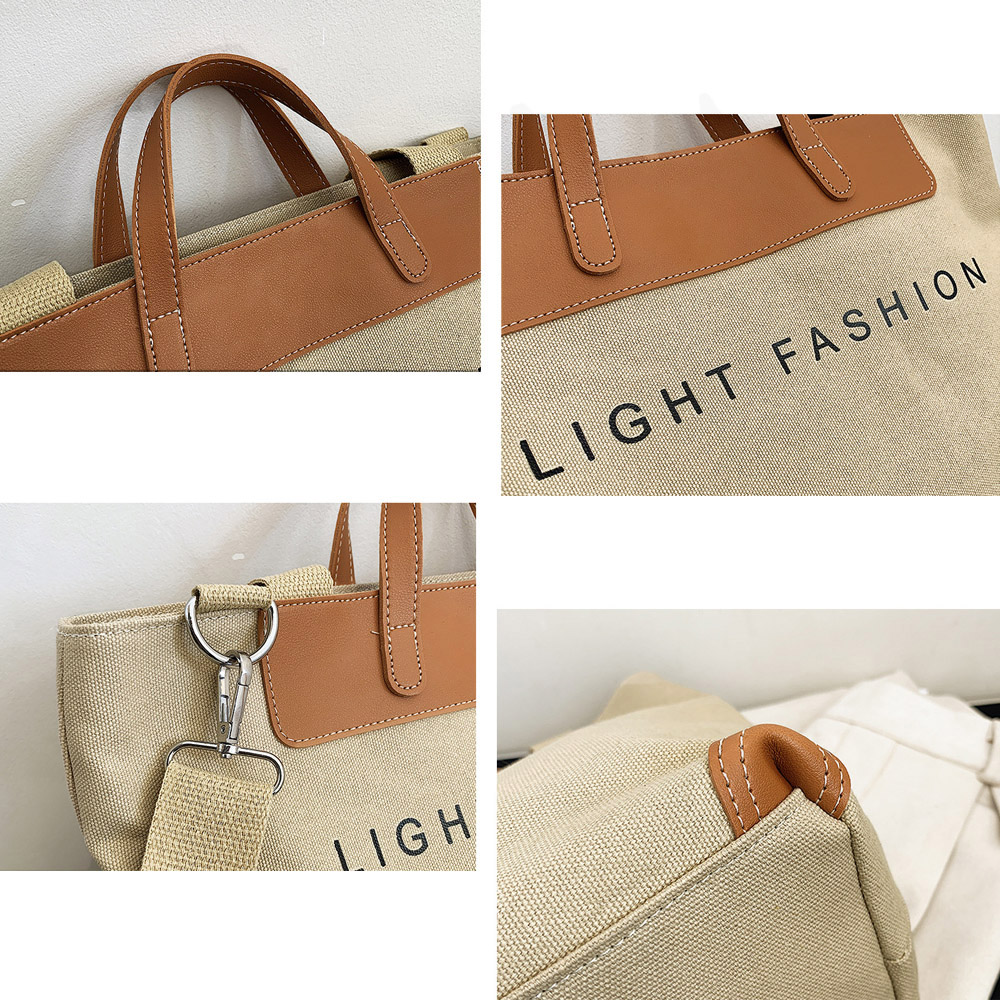 大容量キャンバストート肩かけバッグ