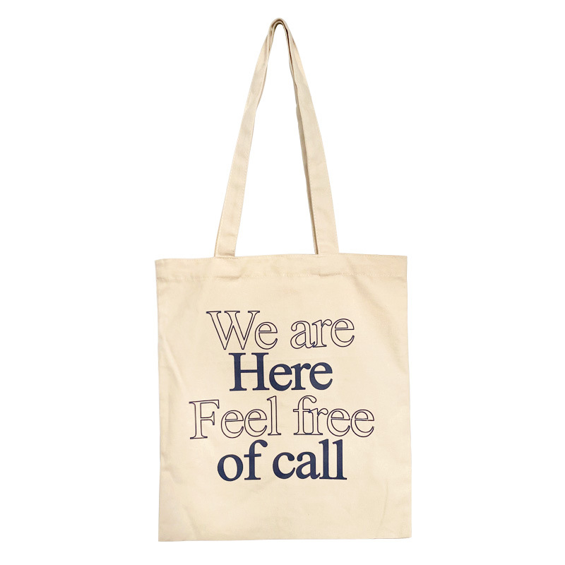 文字プリント キャンバストートバッグ 折りたたみ収納 韓国風