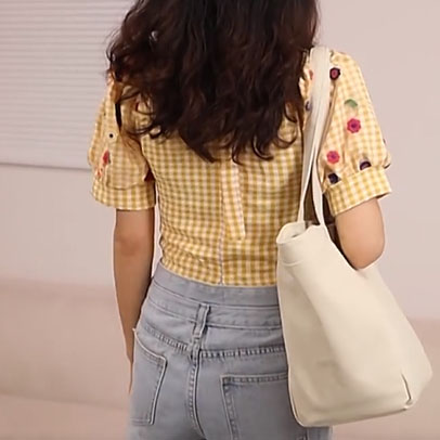 大容量キャンバストートバッグ肩掛けポケット付き