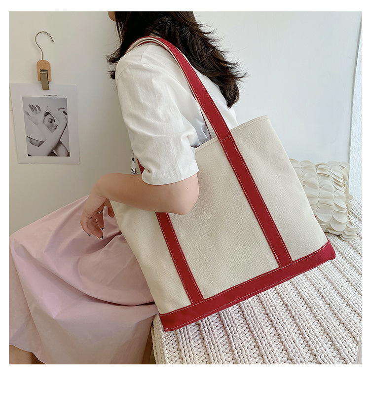キャンバストート 縁取りデザイン 上品帆布トート