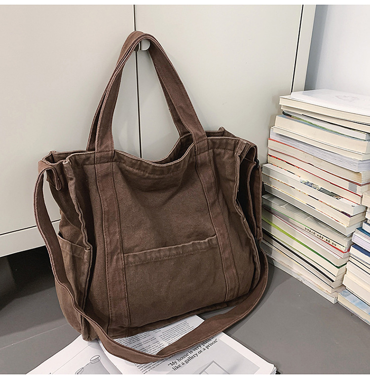 キャンバストート シンプル大容量ショルダートート