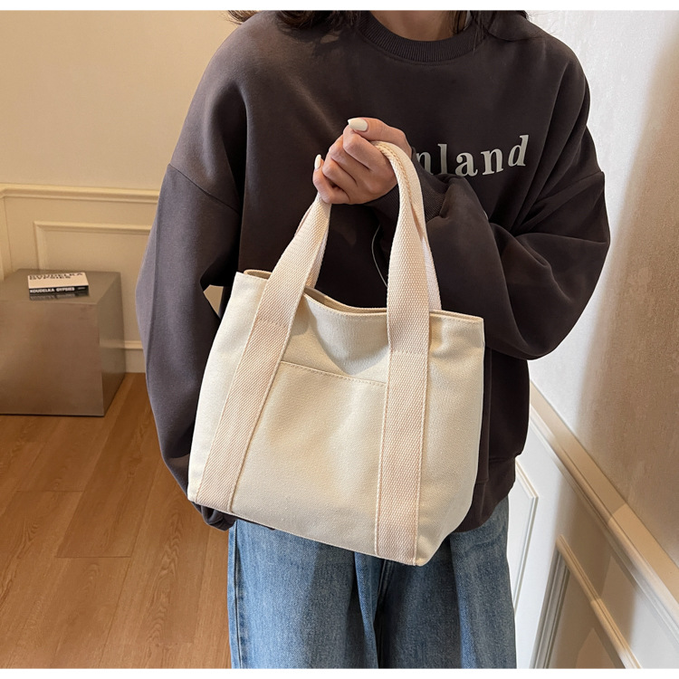 キャンバストート 日常のお供 シンプルトート
