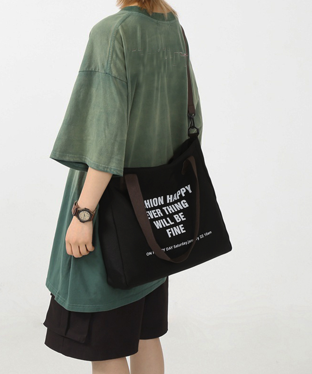 大容量キャンバストート二通り使いショルダー付き