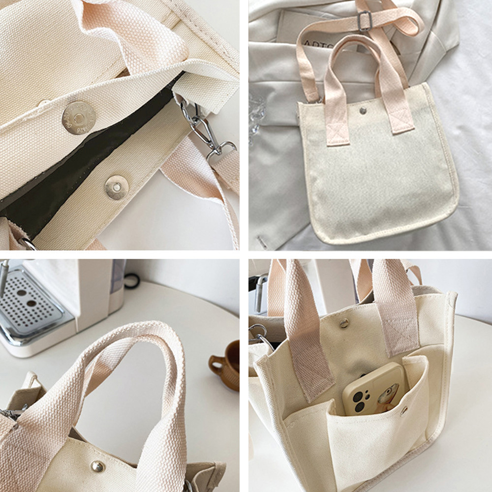 軽量ミニキャンバストート 二重ハンドル ショルダー