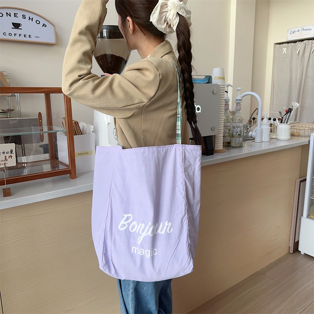 キャンバストート チェック柄リバーシブル日常トート