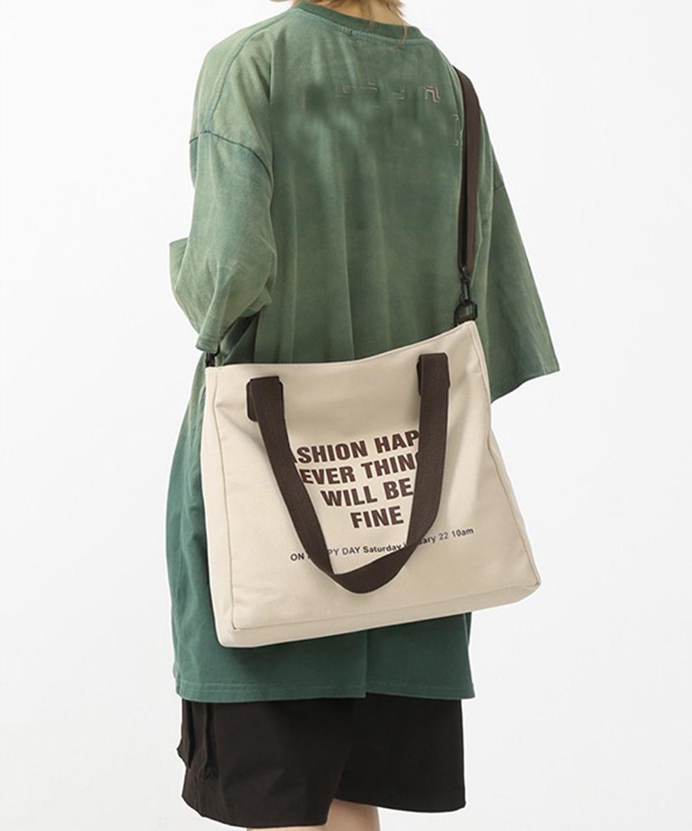 大容量キャンバストート二通り使いショルダー付き