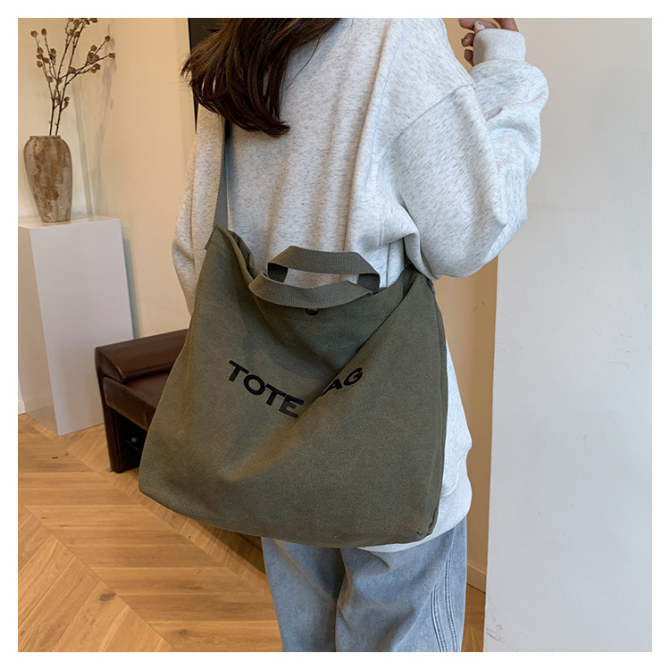 キャンバストート シンプルメッセージ 2wayバッグ