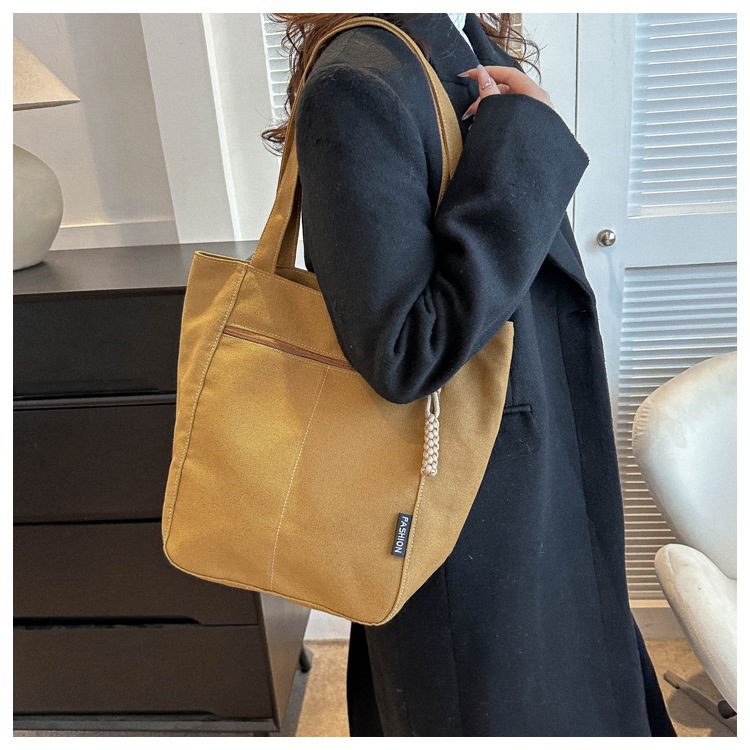 2024新作 大容量キャンバストートバッグ 肩掛け帆布