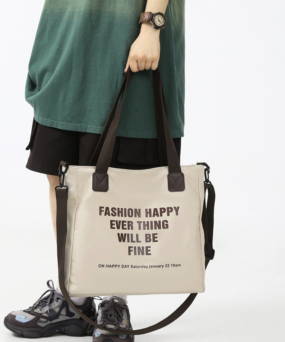 大容量キャンバストート二通り使いショルダー付き