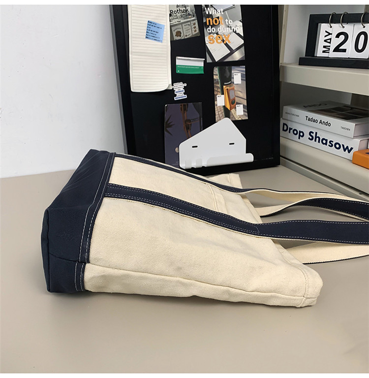 キャンバストート 2色使い 耐久キャンバストートバッグ