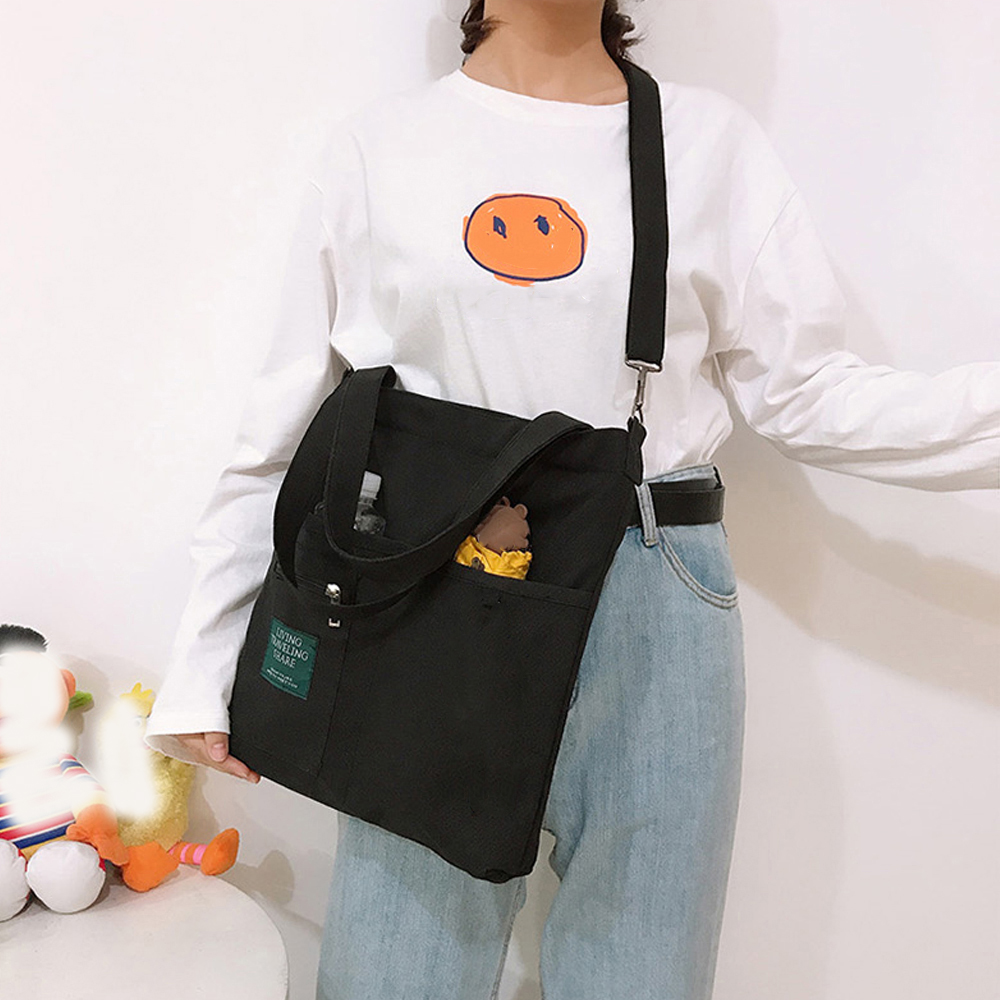 多機能ポケット付きキャンバストート 軽量二通り