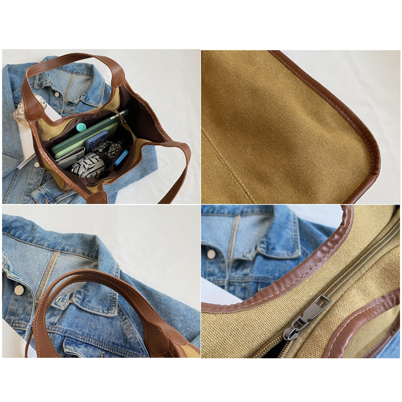 丈夫なキャンバストートバッグ 肩掛け無地きれいめ