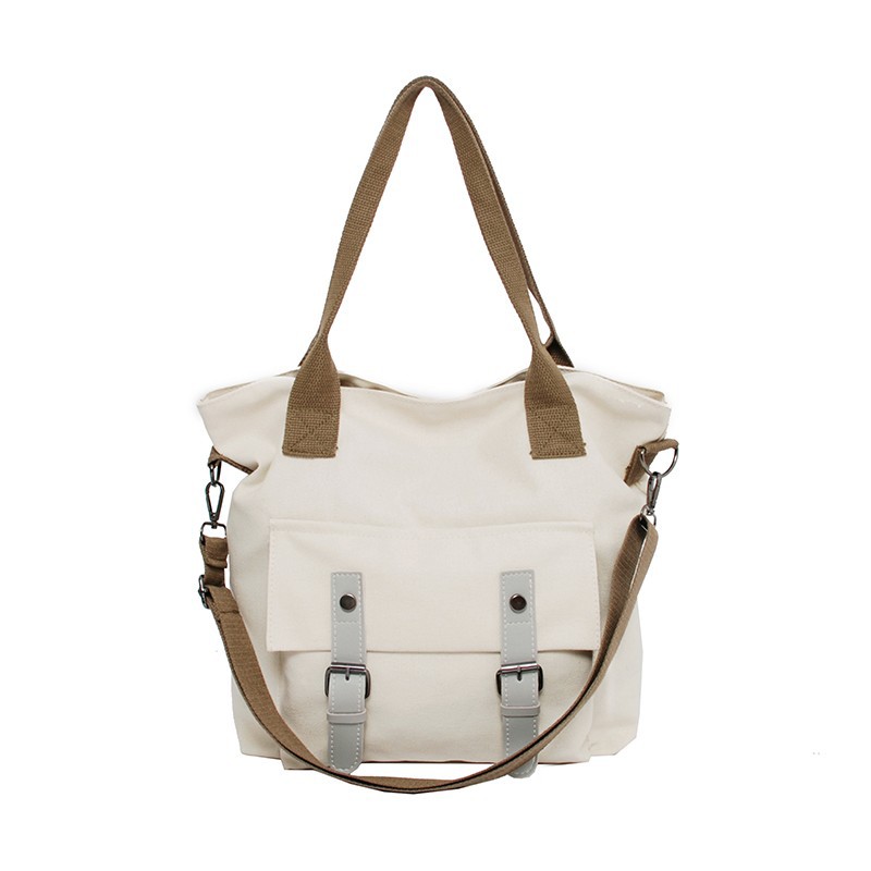 キャンバストート 二連バックル付き二通り使いショルダ－ストラップ