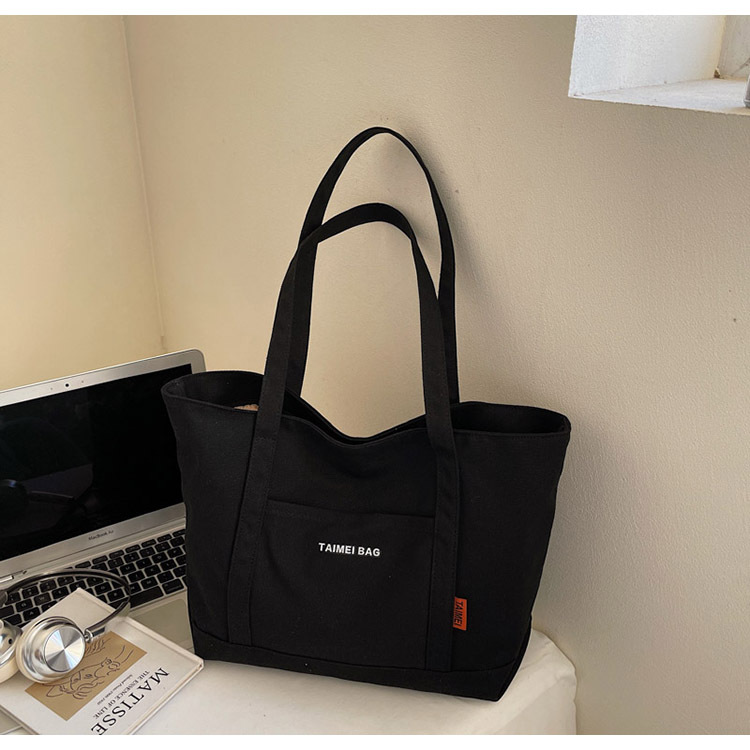 キャンバストート 花チャーム付き大容量キャンバストート
