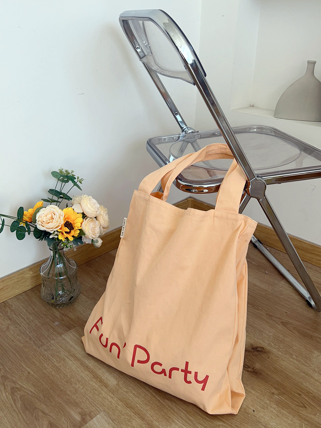 キャンバストート ショルダー エコバッグ 文字ロゴ サブバッグ