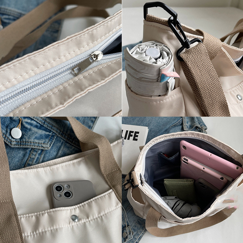 大容量キャンバストートバッグ ショルダー対応 帆布素材