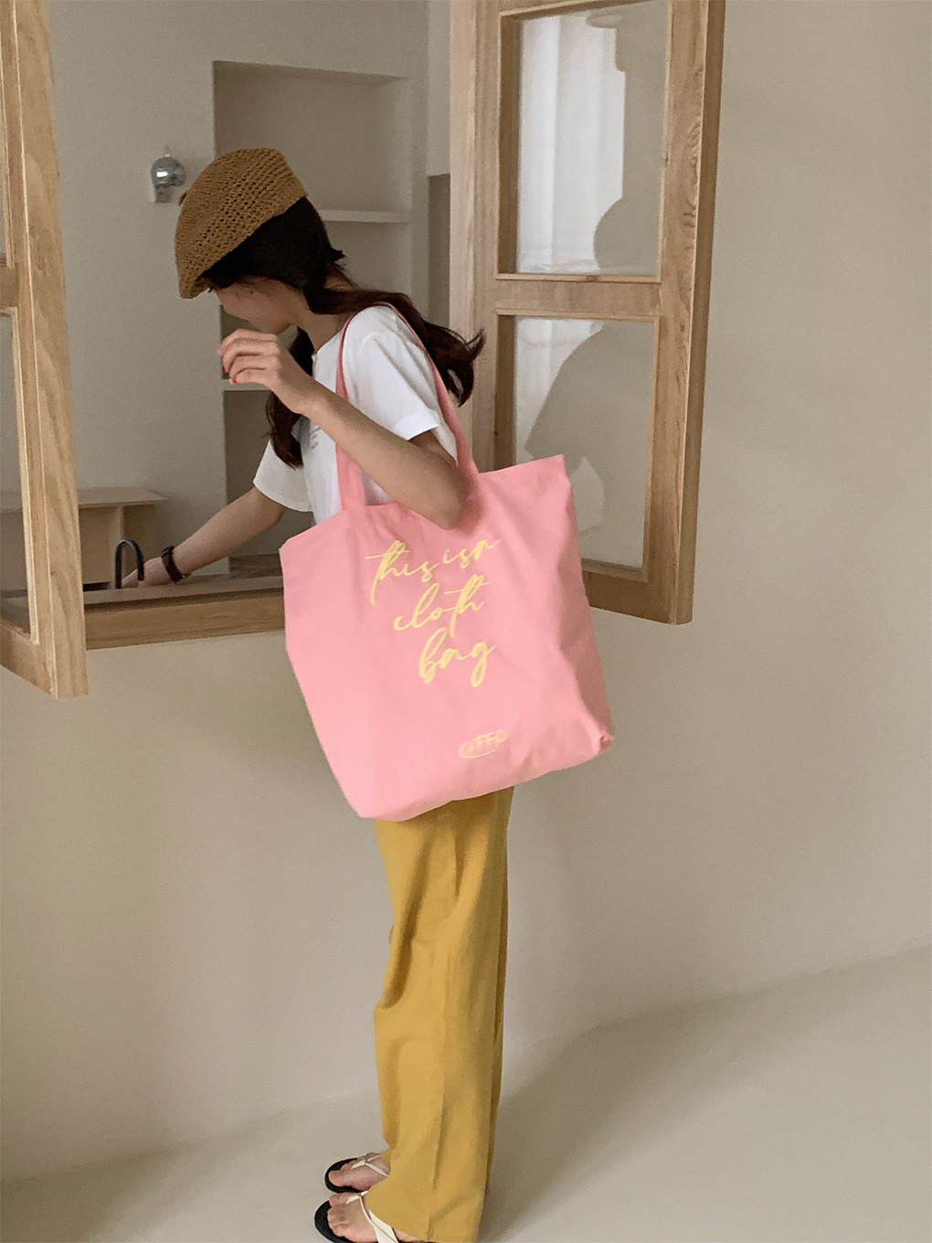 キャンバストート 帆布トートバッグ ショルダー ロゴ刺繍 エコバッグ