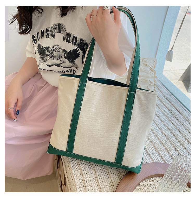 キャンバストート 縁取りデザイン 上品帆布トート