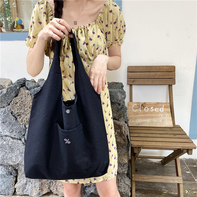 大容量キャンバストートバッグ ショルダー エコバッグ マザーズバッグ