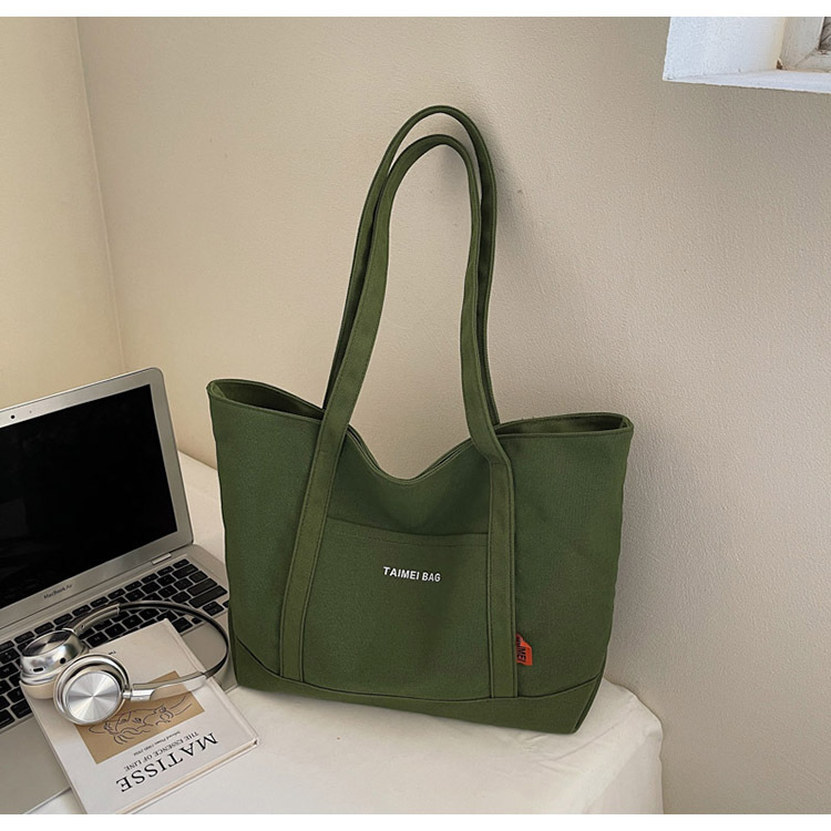 キャンバストート 花チャーム付き大容量キャンバストート