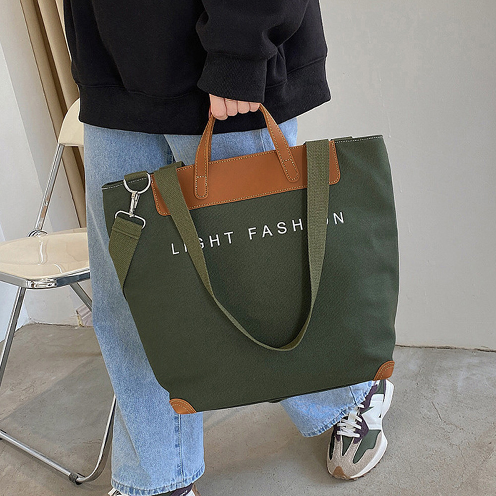 大容量キャンバストート肩かけバッグ