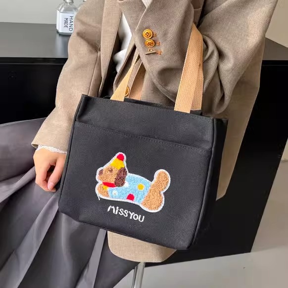 キャンバストート わんちゃん刺繍ミニトート