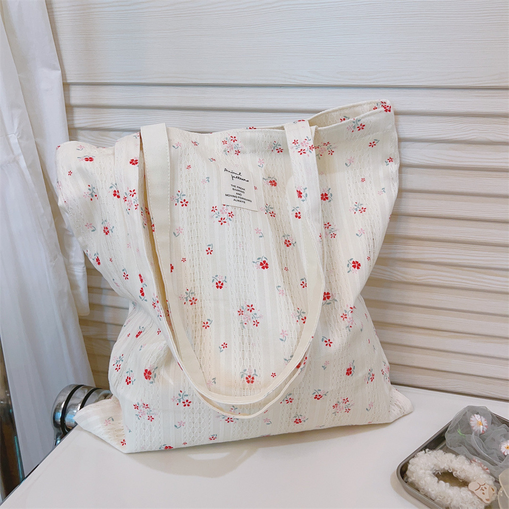 花柄肩掛け斜めがけ対応キャンバストート