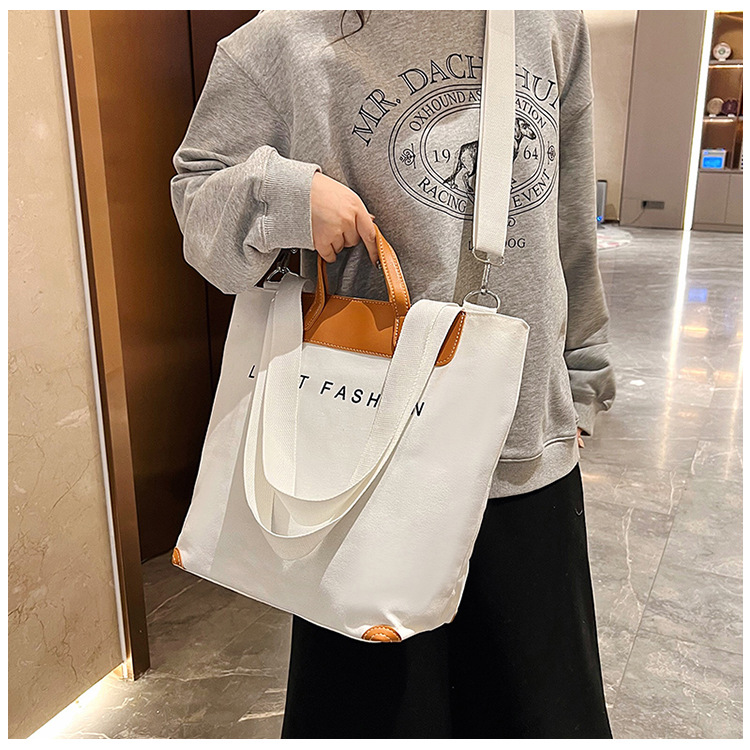 大容量キャンバストート ショルダーバッグ 肩掛け対応 帆布素材