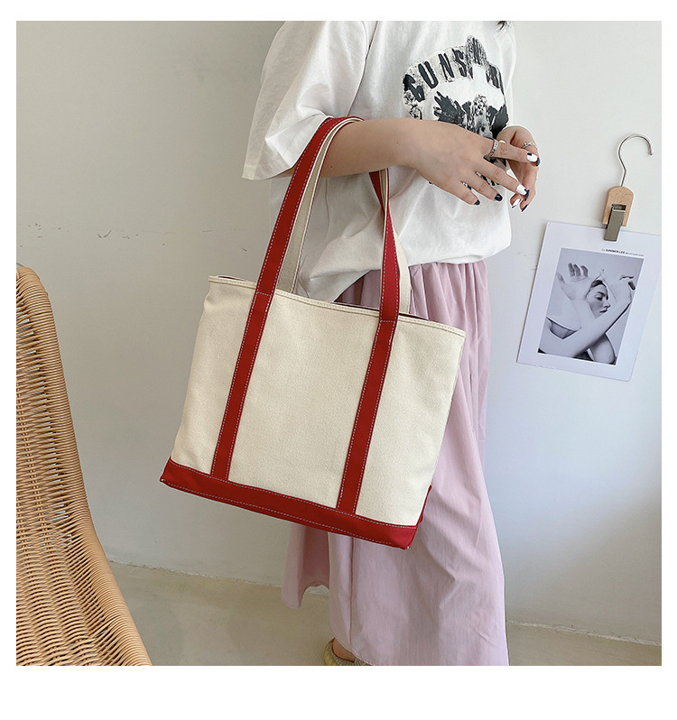 キャンバストート 縁取りデザイン 上品帆布トート