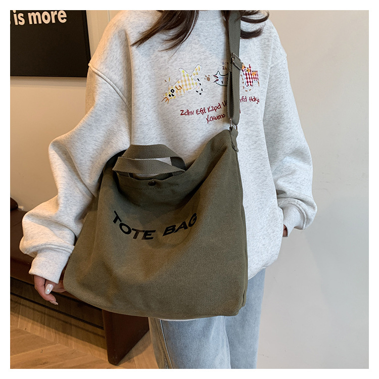 キャンバストート シンプルメッセージ 2wayバッグ