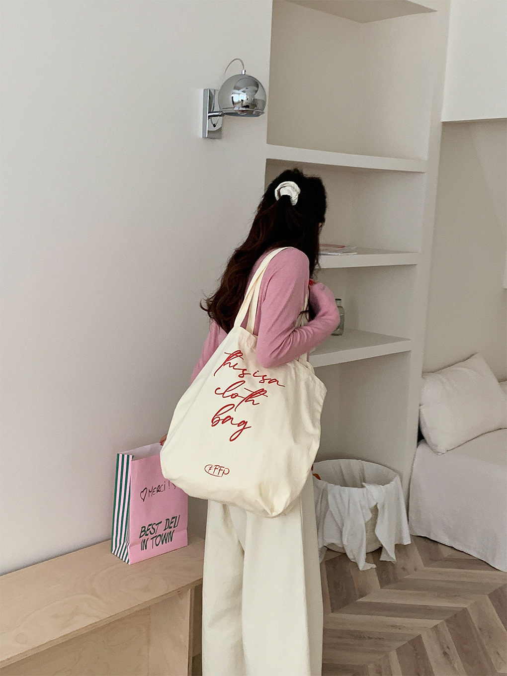 キャンバストート 帆布トートバッグ ショルダー ロゴ刺繍 エコバッグ