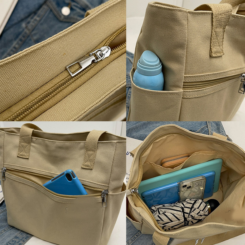 キャンバストート 大容量帆布トートバッグ レディース肩掛け多機能