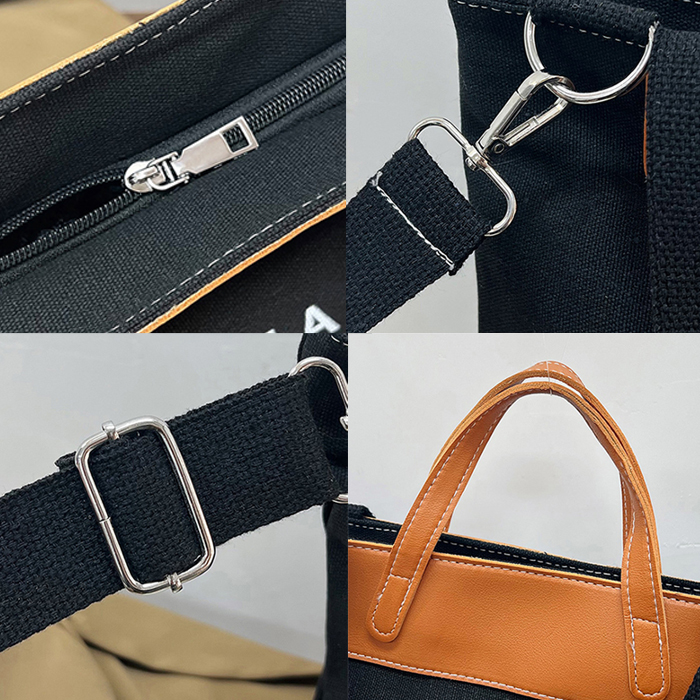 大容量キャンバストート ショルダーバッグ 肩掛け対応 帆布素材