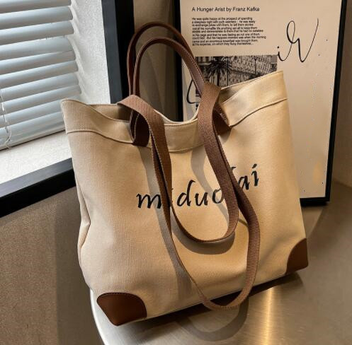 キャンバストート 帆布トートバッグ 斜め掛け対応 大容量ショルダーバッグ