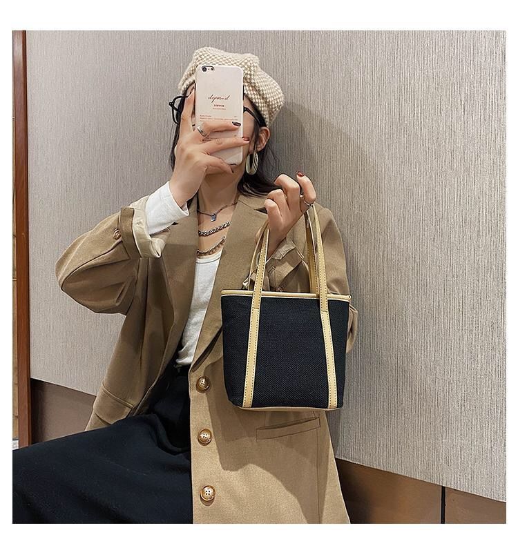 キャンバストート 麻風合い上品ミニトート