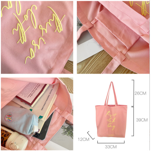 キャンバストート 帆布トートバッグ ショルダー ロゴ刺繍 エコバッグ