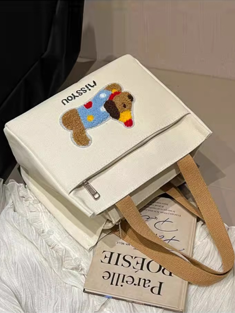 キャンバストート わんちゃん刺繍ミニトート