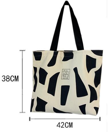 レディース幾何学模様キャンバストートバッグ肩掛け